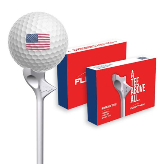 Picture of FLIGHTPATH Premium Golf Tees - Durable Plastic Golf Tee Designed to Enhance Golf Shot Distance & Precision - Robotically Tested to Reduce Ball Spin - USGA Approved (2 Packs of 8, 2.75“)
