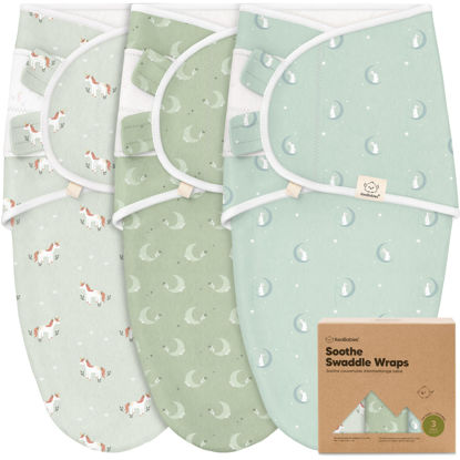 Picture of KeaBabies 3-Pack Organic Baby Swaddle Sleep Sacks - Newborn Swaddle Sack, Ergonomic Baby Swaddles 0-3 Months, Swaddles for Newborns, Baby Sleep Sack,Baby Swaddle Blanket Wrap,Baby Essentials (Lunaris)