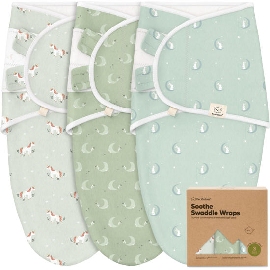 Picture of KeaBabies 3-Pack Organic Baby Swaddle Sleep Sacks - Newborn Swaddle Sack, Ergonomic Baby Swaddles 0-3 Months, Swaddles for Newborns, Baby Sleep Sack,Baby Swaddle Blanket Wrap,Baby Essentials (Lunaris)