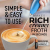 Picture of Zulay Kitchen Milk Frother Wand (2 Duracell Batteries Included) - Handheld Milk Frother - Easy-Clean Milk Frother Wand & Drink Mixer - Electric Coffee Frother for Frappe, Matcha - Metallic Blue