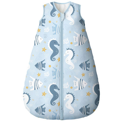 Picture of Yoofoss Baby Sleep Sack 0-6 Months, TOG 2.5 Baby Wearable Blanket with 2-Way Zipper, 100% Cotton Fabric Winter Newborn Sleeping sack, Warm Soft Comfy(Small)