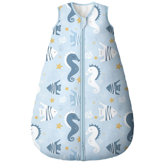 Picture of Yoofoss Baby Sleep Sack 0-6 Months, TOG 2.5 Baby Wearable Blanket with 2-Way Zipper, 100% Cotton Fabric Winter Newborn Sleeping sack, Warm Soft Comfy(Small)