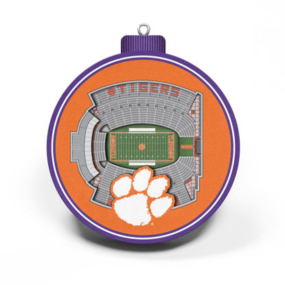 Picture of NCAA Clemson Tigers - Memorial 3D Stadium View Ornament, Team Colors, Large
