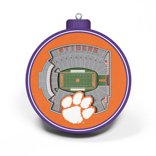 Picture of NCAA Clemson Tigers - Memorial 3D Stadium View Ornament, Team Colors, Large