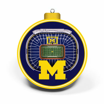Picture of NCAA Michigan Wolverines 3D Stadium View Ornament, Team Colors, Large