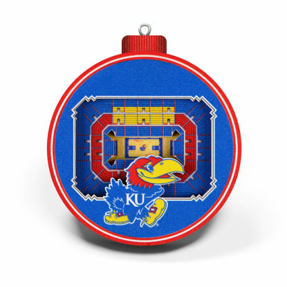 Picture of NCAA Kansas Jayhawks - Allen Fieldhouse 3D StadiumView Ornament, Team Colors, Large