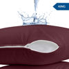 Picture of Utopia Bedding Waterproof Pillow Protectors Zippered (2 Pack, Burgundy) King Size, Zippered Pillowcases, Bed Bug Proof Pillow Encasement Covers 20 x 38 Inches