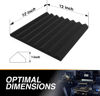 Picture of 12 Pack Self-Adhesive Acoustic Panels 1 X 12 X 12 Inches - Acoustic Foam - Studio Foam Wedges - High Density Panels - Soundproof Wedges - Charcoal