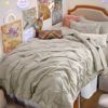 Picture of Bedsure Twin Comforter Set Beige - Bed in a Bag Twin Size 5 Pieces, Pintuck Bed Set Gift for Family, Pinch Pleat Beige Comforter with Sheets, Pillowcase & Sham