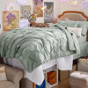 Picture of Bedsure Twin Comforter Set Sage Green - Bed in a Bag Twin Size 5 Pieces, Pintuck Bed Set Gift for Family, Pinch Pleat Sage Green Comforter with Sheets, Pillowcase & Sham