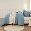 Picture of Litanika Grayish Blue Comforter Set Twin/Twin XL Size, 2 Pieces Lightweight Solid Bedding Comforter Set, All Season Fluffy Bed Set (66x90In Comforter & 1 Pillowcase)