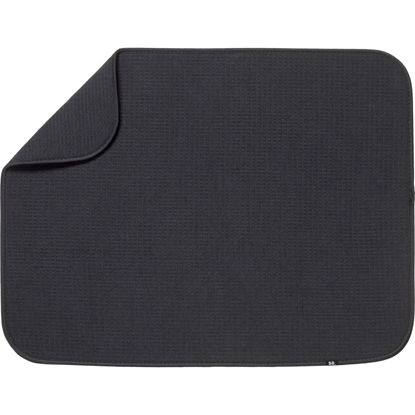 Picture of S&T INC. Dish Drying Mat XL, Highly Absorbent Microfiber Kitchen Counter Mat, Dish Drying Pad for Dishes, Utensils, Pots and Pans, Extra Large 18" x 24", Black