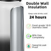 Picture of Fanhaw 20 Oz Insulated Stainless Steel Water Bottle with 1 Lid (Chug Lid) - For Kids, Women, Men | Leak & Sweat Proof with Anti-Dust Lid (White Black)