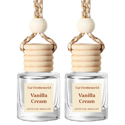 Picture of HoogaLife Car Air Freshener Diffuser 2 Pack Hanging Air Freshener Diffuser - Vanilla Cream Fragrance Oil Air Diffuser for Car, 45+ Days Long Lasting Fragrance Made in USA Car Air Fresheners