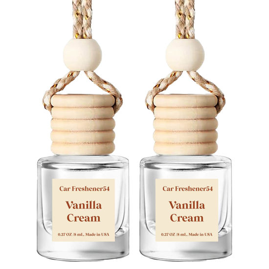 Picture of HoogaLife Car Air Freshener Diffuser 2 Pack Hanging Air Freshener Diffuser - Vanilla Cream Fragrance Oil Air Diffuser for Car, 45+ Days Long Lasting Fragrance Made in USA Car Air Fresheners