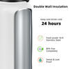 Picture of Fanhaw 20 Oz Insulated Stainless Steel Water Bottle with 2 Lids (Chug Lid& Carabiner Lid) - For Kids, Women, Men | Leak & Sweat Proof with Anti-Dust Lid (White)