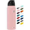 Picture of Fanhaw 20 Oz Insulated Stainless Steel Water Bottle with 1 Lid (Chug Lid) - For Kids, Women, Men | Leak & Sweat Proof with Anti-Dust Lid (Pink)