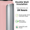 Picture of Fanhaw 20 Oz Insulated Stainless Steel Water Bottle with 1 Lid (Chug Lid) - For Kids, Women, Men | Leak & Sweat Proof with Anti-Dust Lid (Pink)