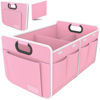 Picture of Homeve Car Trunk Organizer, Car Storage, Reinforced Handles, Collapsible Multi-Compartment Car Organizers (Pink, 2 Compart)