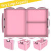 Picture of Homeve Car Trunk Organizer, Car Storage, Reinforced Handles, Collapsible Multi-Compartment Car Organizers (Pink, 2 Compart)