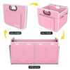 Picture of Homeve Car Trunk Organizer, Car Storage, Reinforced Handles, Collapsible Multi-Compartment Car Organizers (Pink, 2 Compart)