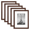 Picture of upsimples 8x10 Picture Frame Set of 5, Display Pictures 5x7 with Mat or 8 x 10 Without, Wall Gallery Photo Frames, Brown