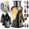 Picture of Zulay Kitchen Rotary Cheese Grater 5 Blade Cheese Shredder - Manual Hand Crank Cheese Grater With Reinforced Suction & 5 Interchangeable Drums - Easy to Use, Vegetable Chopper Round Mandoline Slicer