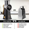 Picture of Zulay Kitchen Rotary Cheese Grater 5 Blade Cheese Shredder - Manual Hand Crank Cheese Grater With Reinforced Suction & 5 Interchangeable Drums - Easy to Use, Vegetable Chopper Round Mandoline Slicer