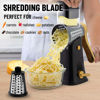 Picture of Zulay Kitchen Rotary Cheese Grater 5 Blade Cheese Shredder - Manual Hand Crank Cheese Grater With Reinforced Suction & 5 Interchangeable Drums - Easy to Use, Vegetable Chopper Round Mandoline Slicer