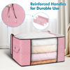 Picture of 90 L Large Storage Bags, 8 Pack Clothes Storage Bins Foldable Closet Organizer Storage Containers with Durable Handle Storage and Organization, Blanket, Comforters, Bed Sheets, Pillows and Toys (Pink)