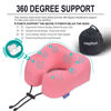 Picture of napfun Neck Pillow for Traveling, Upgraded Travel Neck Pillow for Airplane 100% Pure Memory Foam Travel Pillow for Flight Headrest Sleep, Portable Plane Accessories, Rose