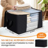 Picture of Fab totes 8 Pack Clothes Storage, Foldable Thick Fabric Blanket Storage Bags, Storage Containers for Organizing Bedroom, Closet, Clothing, Comforter, Organization and Storage with Handle,Black