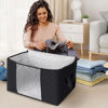 Picture of Fab totes 8 Pack Clothes Storage, Foldable Thick Fabric Blanket Storage Bags, Storage Containers for Organizing Bedroom, Closet, Clothing, Comforter, Organization and Storage with Handle,Black