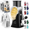 Picture of Zulay Kitchen Rotary Cheese Grater 5 Blade Cheese Shredder - Manual Hand Crank Cheese Grater With Reinforced Suction & 5 Interchangeable Drums - Easy to Use, Vegetable Chopper Round Mandoline Slicer