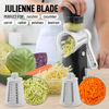 Picture of Zulay Kitchen Rotary Cheese Grater 5 Blade Cheese Shredder - Manual Hand Crank Cheese Grater With Reinforced Suction & 5 Interchangeable Drums - Easy to Use, Vegetable Chopper Round Mandoline Slicer