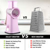 Picture of Zulay Kitchen Rotary Cheese Grater 5 Blade Cheese Shredder - Manual Hand Crank Cheese Grater With Reinforced Suction & 5 Interchangeable Drums - Easy to Use, Vegetable Chopper Round Mandoline Slicer