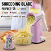 Picture of Zulay Kitchen Rotary Cheese Grater 5 Blade Cheese Shredder - Manual Hand Crank Cheese Grater With Reinforced Suction & 5 Interchangeable Drums - Easy to Use, Vegetable Chopper Round Mandoline Slicer