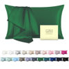 Picture of Mulberry Silk Pillow Cases for Hair and Skin King Size Silk Pillowcase with Zipper Soft Breathable Smooth Cooling Satin Silk Pillow Covers for Sleeping (Olive Green,20"X 36",1Pcs)