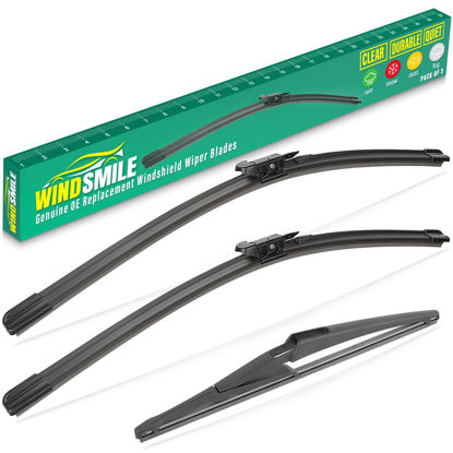 Picture of 28" 26" 12" Windshield Wiper Blades Replacement for Ford CMax C-Max 2013 2014 2015 2016 2017 2018 Premium All Weather Front Rear Wipers Set - OEM Quality (Pack of 3)