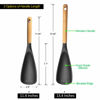Picture of VOVOLY Cooking Spoon for Nonstick Cookingwares, Silicone Spoon Spoon for Mixing, Scoop, and Scrape, Black (13.4''+11.4" Black 2-Pack)