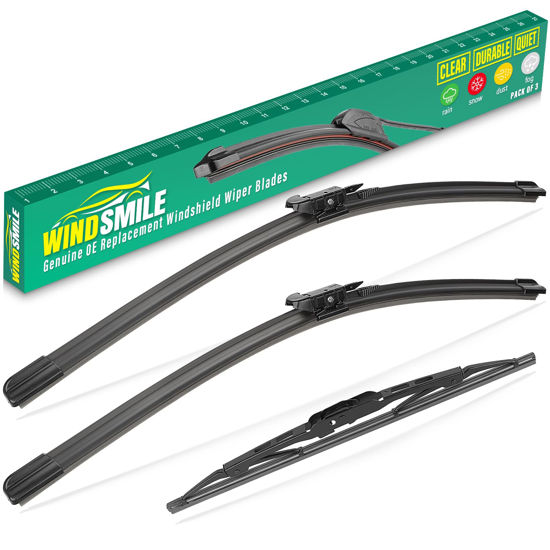 Picture of 24" 21" 11" Windshield Wiper Blades Replacement for GMC Acadia 2013 2014 2015 2016 Premium All Weather Front Rear Wipers Set - OEM Quality (Pack of 3)