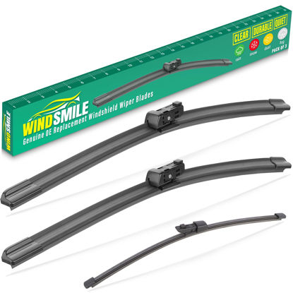 Picture of 26" 22" 12" Windshield Wiper Blades Replacement for VW Volkswagen Atlas 2018 2019 2020 2021 2022 Premium All Weather Wiper Blade -OEM Quality(3 of Set)