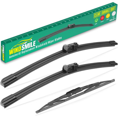 Picture of 26" 17" 12" Windshield Wiper Blades Replacement for Cadillac SRX 2010 2011 2012 2013 2014 2015 2016 Premium All Weather Front Rear Wipers Set - OEM Quality (Pack of 3)