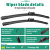 Picture of 26" 17" 12" Windshield Wiper Blades Replacement for Cadillac SRX 2010 2011 2012 2013 2014 2015 2016 Premium All Weather Front Rear Wipers Set - OEM Quality (Pack of 3)
