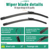Picture of 24" 20" 11" Windshield Wiper Blades Replacement for Ford Escape 2020 2021 2022 2023 Premium All Weather Front Rear Wipers Set - OEM Quality (Pack of 3)