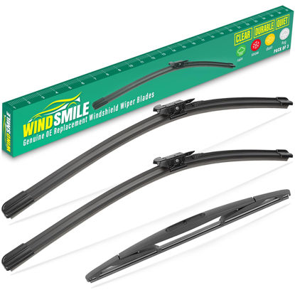 Picture of 24" 21" 12" Windshield Wiper Blades Replacement for Buick Enclave 2012 2013 2014 2015 2016 2017 Premium All Weather Front Rear Wipers Set - OEM Quality (Pack of 3)