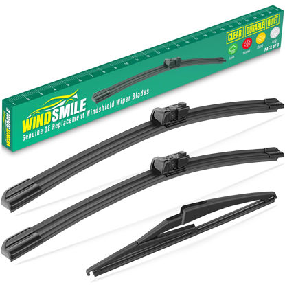 Picture of 22" 20" 11" Windshield Wiper Blades Replacement for Jeep Renegade 2015 2016 2017 2018 2019 2020 2021 2022 2023 Premium All Weather Front Rear Wipers Set - OEM Quality (Pack of 3)