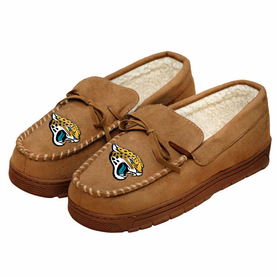 Picture of FOCO Jacksonville Jaguars NFL Mens Team Logo Moccasin Slippers - L