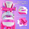Picture of SULIFEEL Rainbow Unicorn 4 Size Adjustable Light up Roller Skates for Girls and Boys for Toddler Rose Pink X-Small
