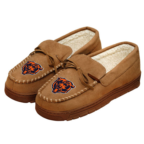 Picture of FOCO Chicago Bears NFL Mens Team Logo Moccasin Slippers - S